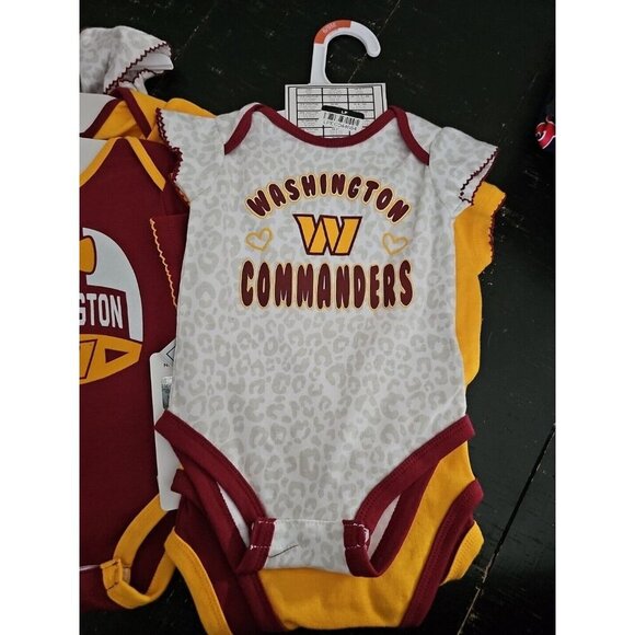 NFL Washington Commanders Baby Girl 3 Piece Onsie Set New With Tags - Picture 3 of 4
